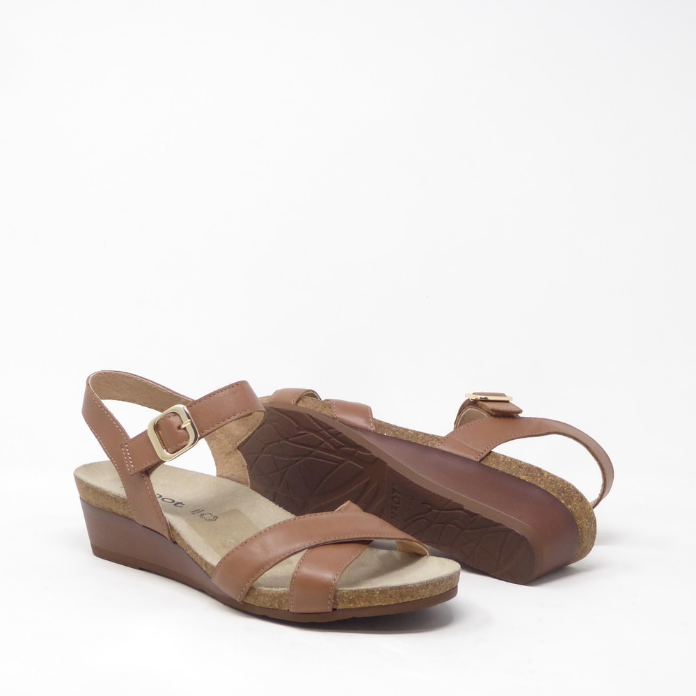 NEW Naot Throne Womens Wedge Sandals Brown Leather Strappy Comfort 40 / 9